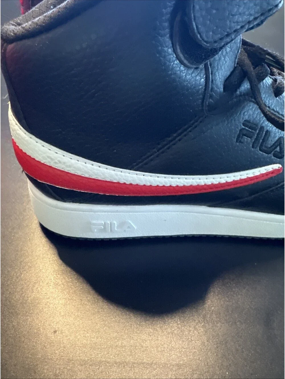 Fila Men's US 11 A-High Hi-Top Sneakers Black/White/Red 1CM00540-014